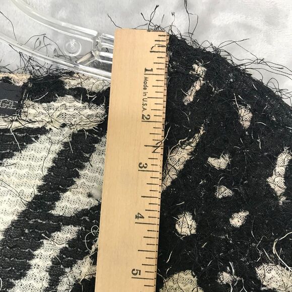Mirror Image Cardigan Womens 1X Black Ivory Eyelash Knit Button Langenlook Artsy - Picture 10 of 11